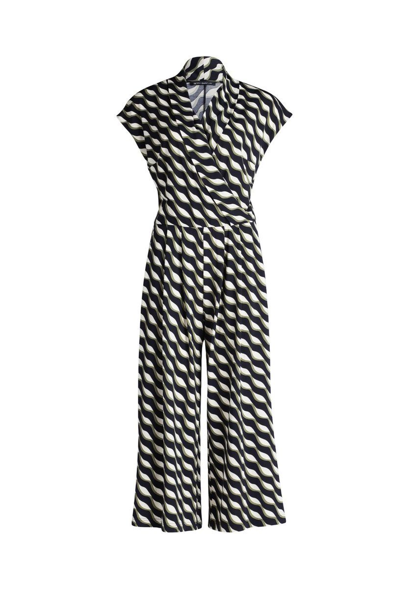 Eleganter gemusterter V-Ausschnitt Jumpsuit