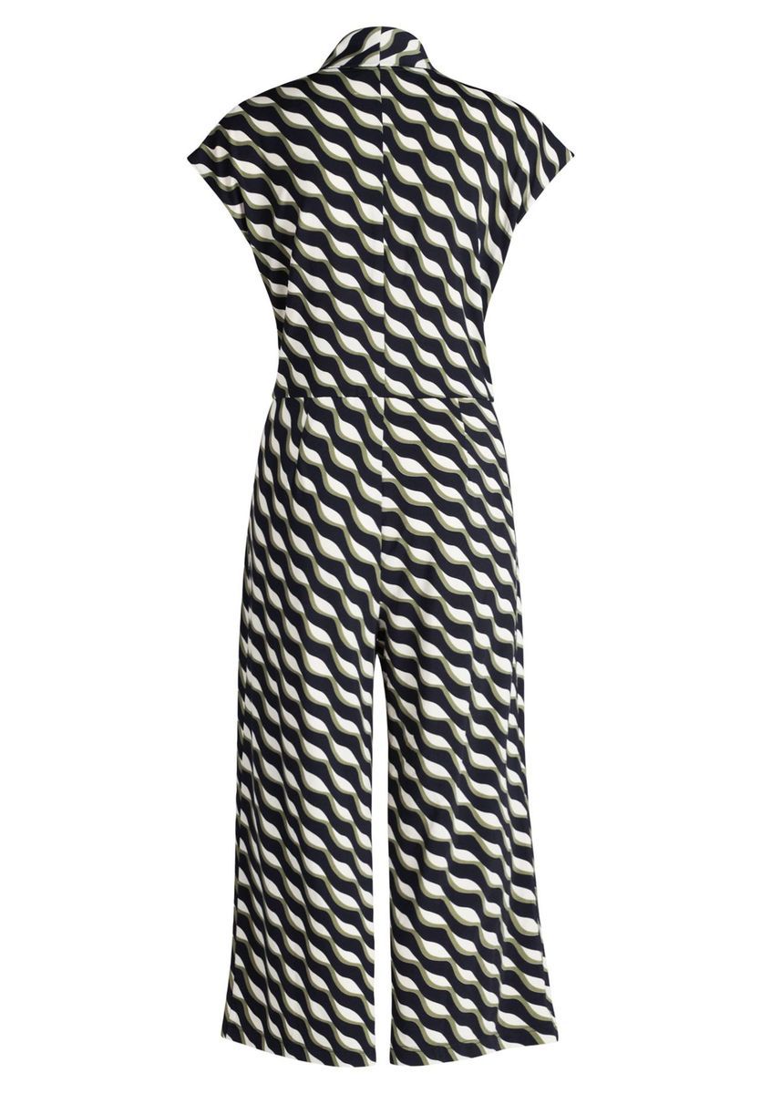 Eleganter gemusterter V-Ausschnitt Jumpsuit