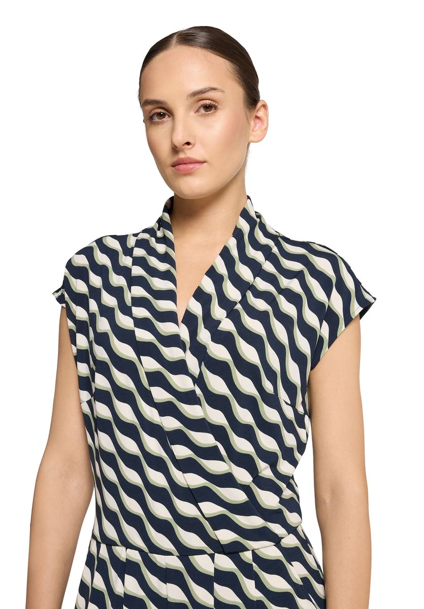 Eleganter gemusterter V-Ausschnitt Jumpsuit