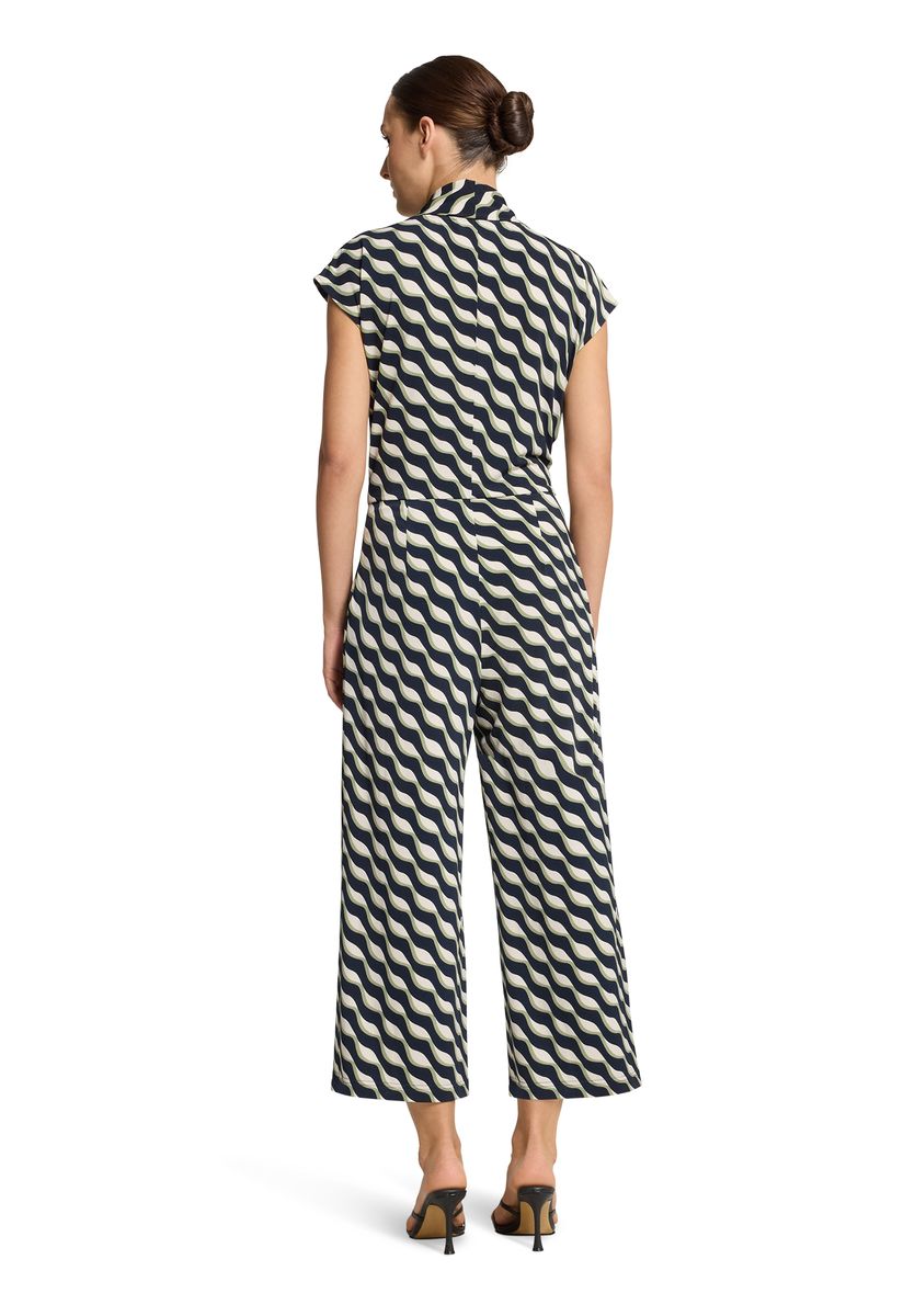 Eleganter gemusterter V-Ausschnitt Jumpsuit