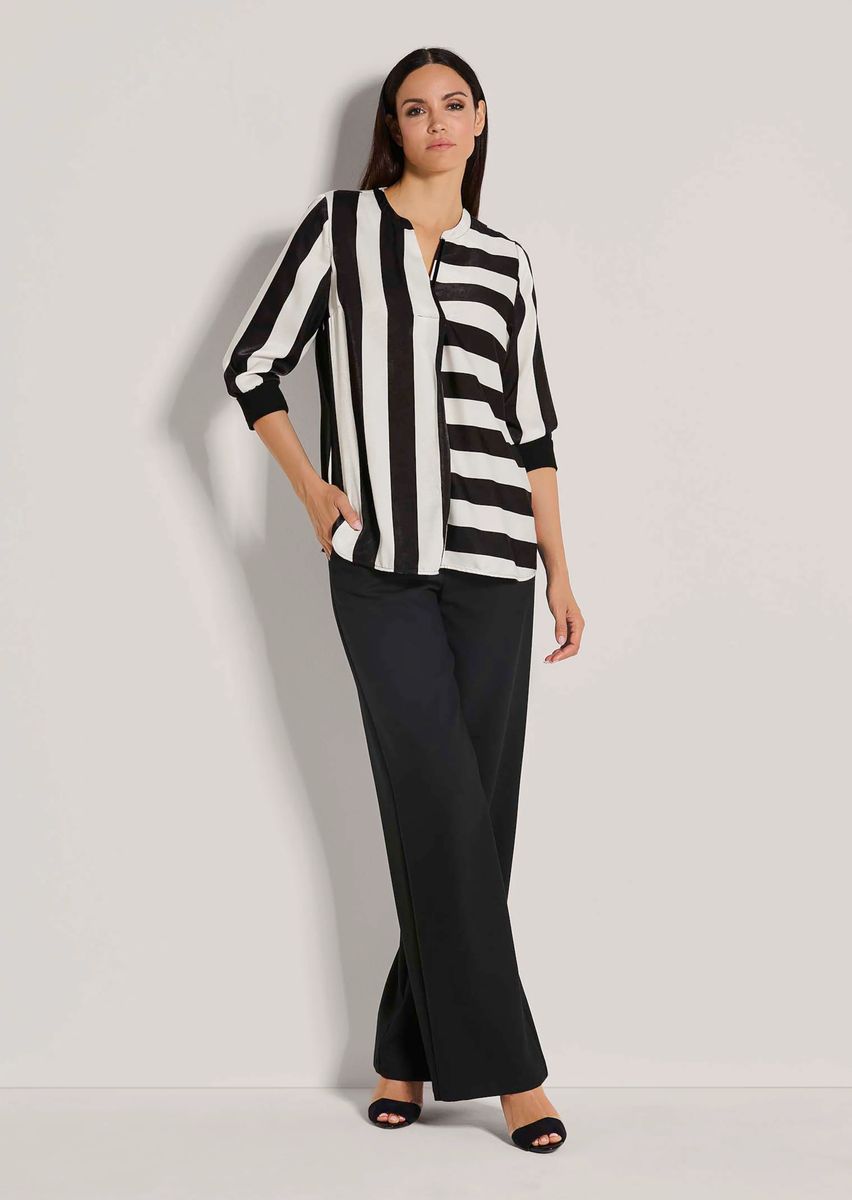 Tunika-Bluse mit Streifen-Mix