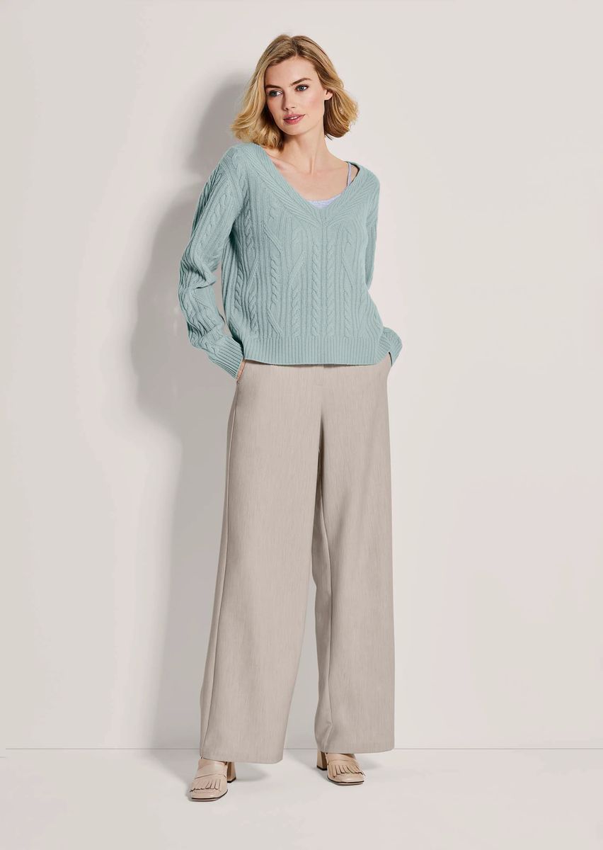 Kaschmir-Pullover mit Zopfmuster