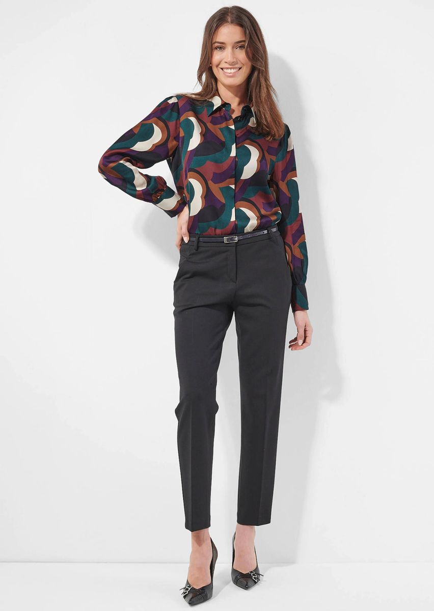 Hemdbluse mit grafischem Allover-Print