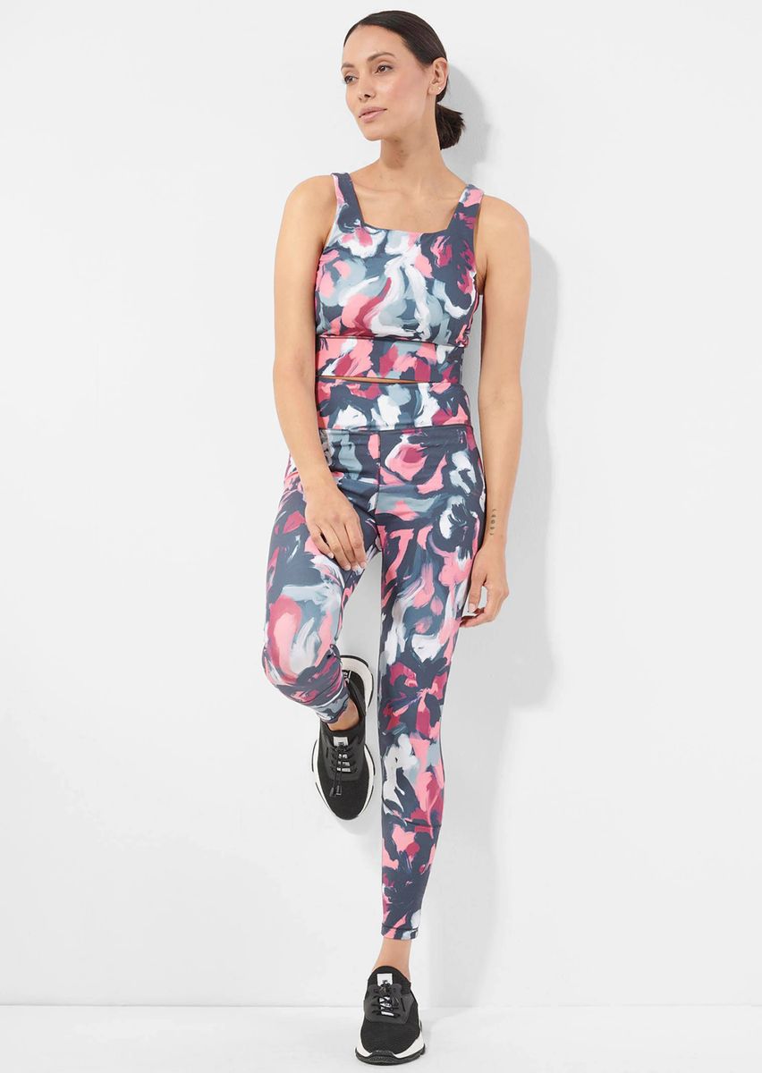 High-Waist-Leggings mit abstraktem Print