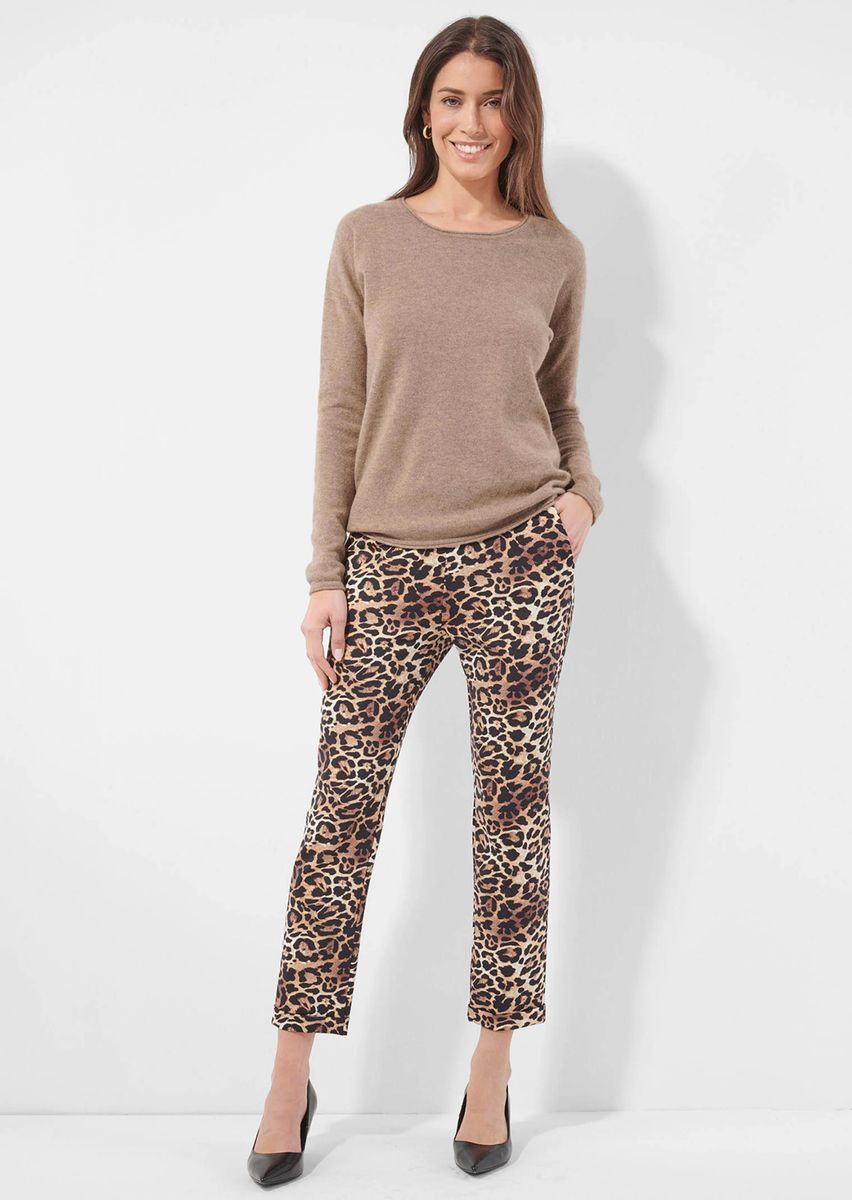 Schmale 7/8-Hose im Leo-Look