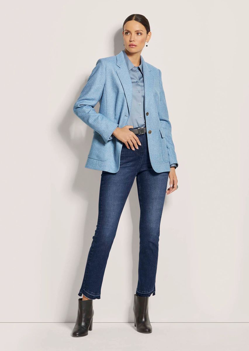 Langer Blazer aus Wollgemisch