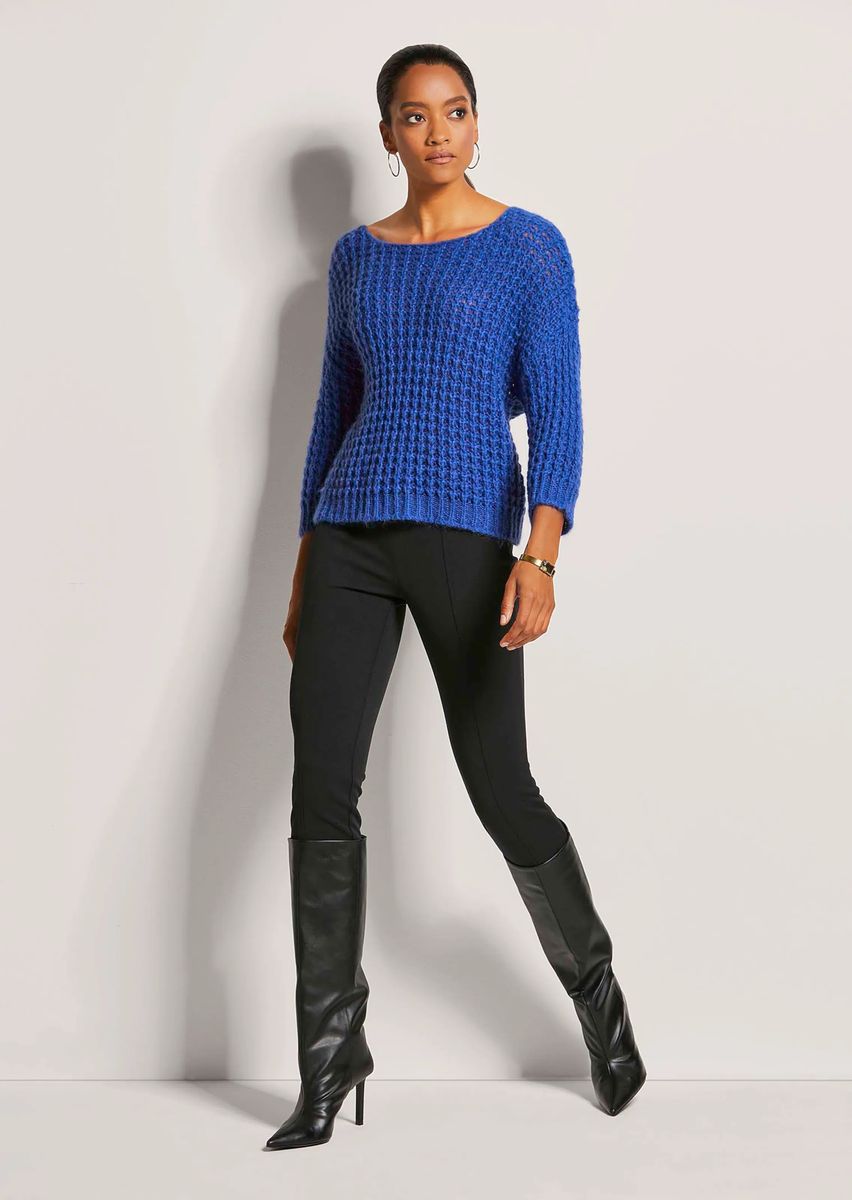 Boxy-Pullover aus Ajour-Strick mit Alpaka