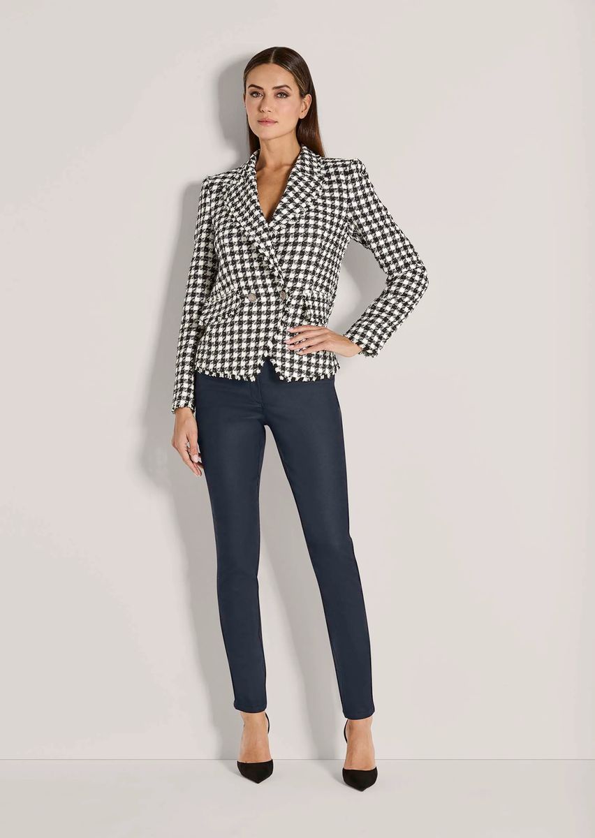 Taillierter Bouclé-Blazer mit Hahnentritt