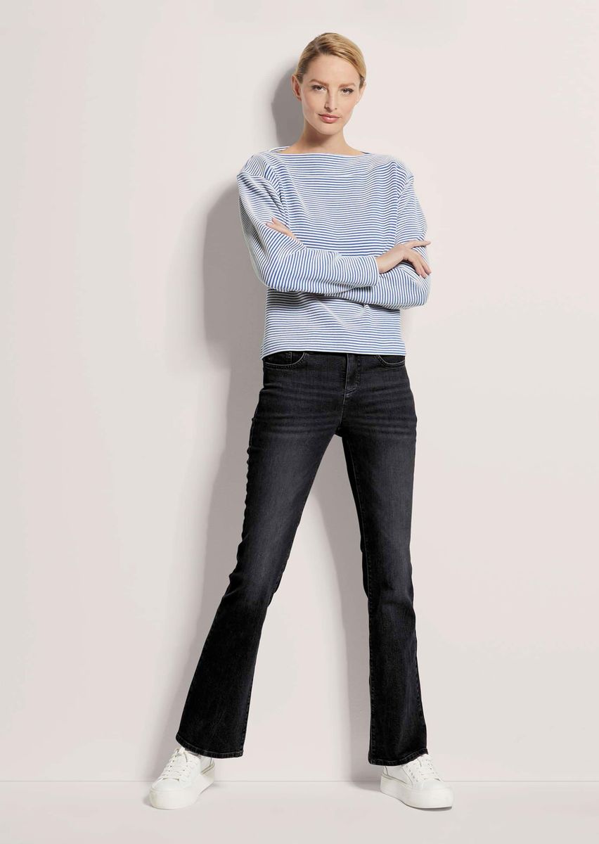Maritimes Sweatshirt mit U-Boot-Ausschnitt