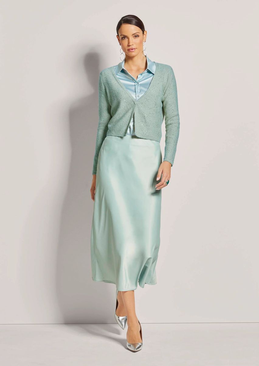 Kurze Strickjacke mit Pailletten