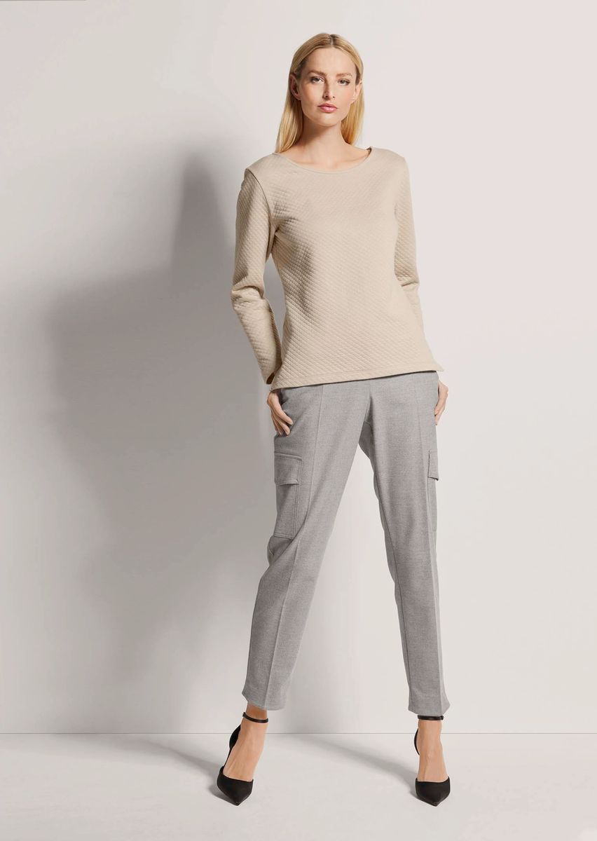 Strukturiertes Sweatshirt mit Steppmuster
