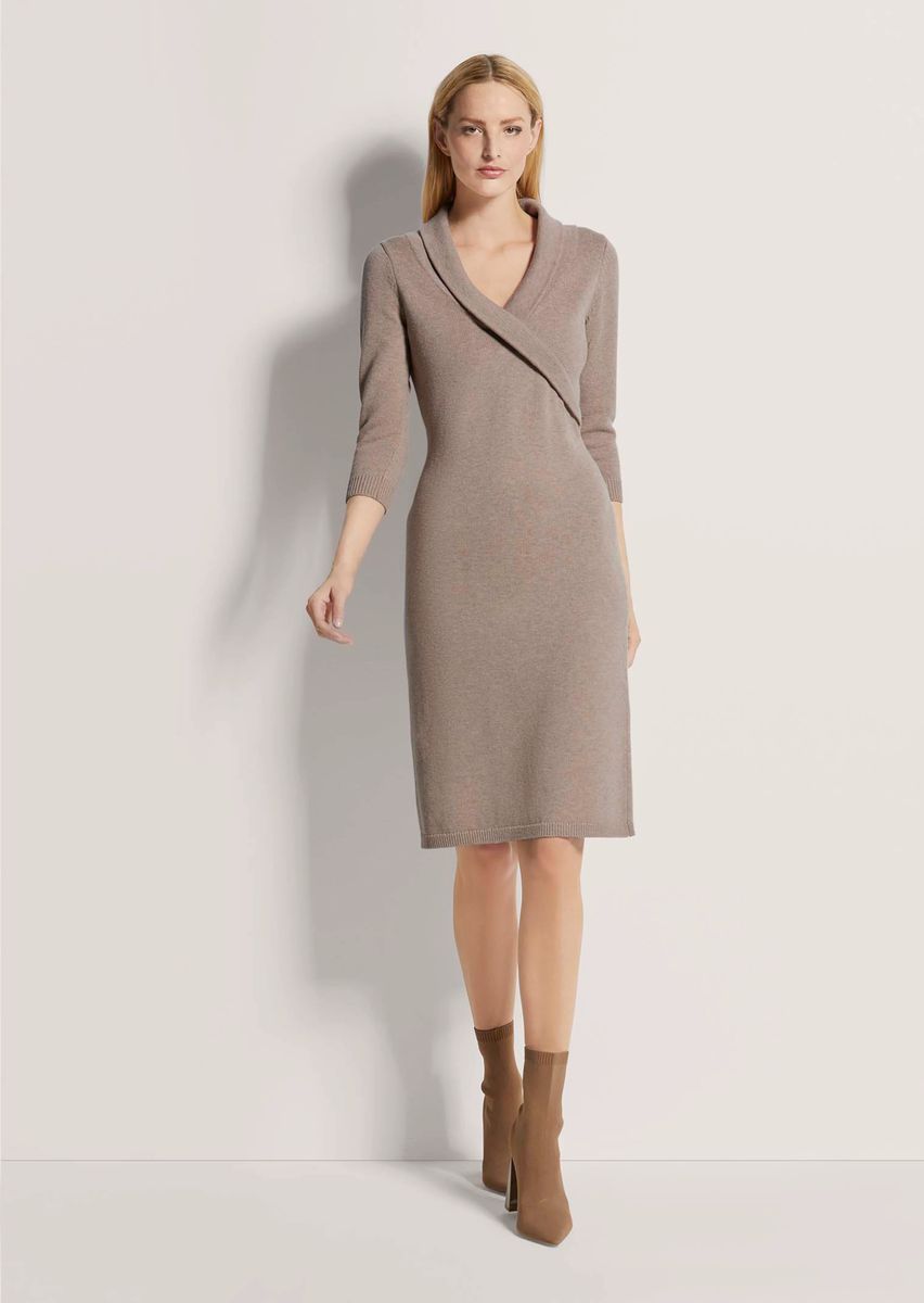 Strick-Midikleid in Wickel-Optik