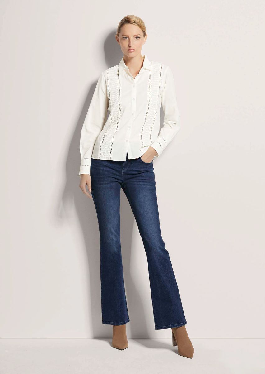 Baumwollbluse mit Cut-Out-Besatz