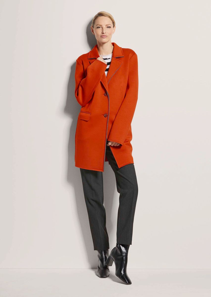 Lange Jacke aus Doubleface-Jersey