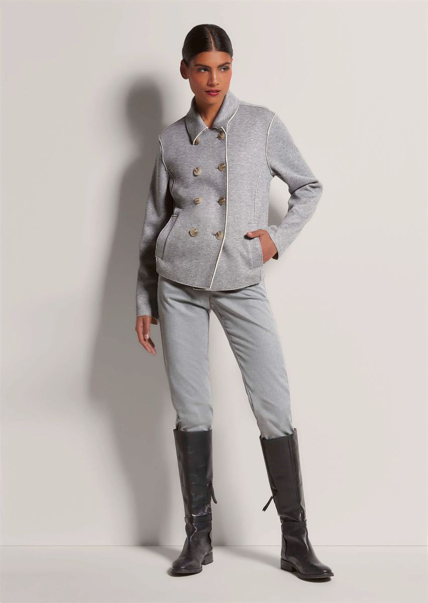 Zweireihiger Doubleface-Blazer mit Paspelierung