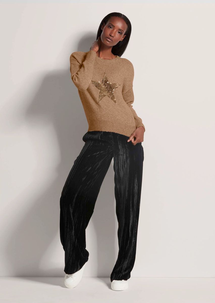 Strickpullover mit Paillettenstern
