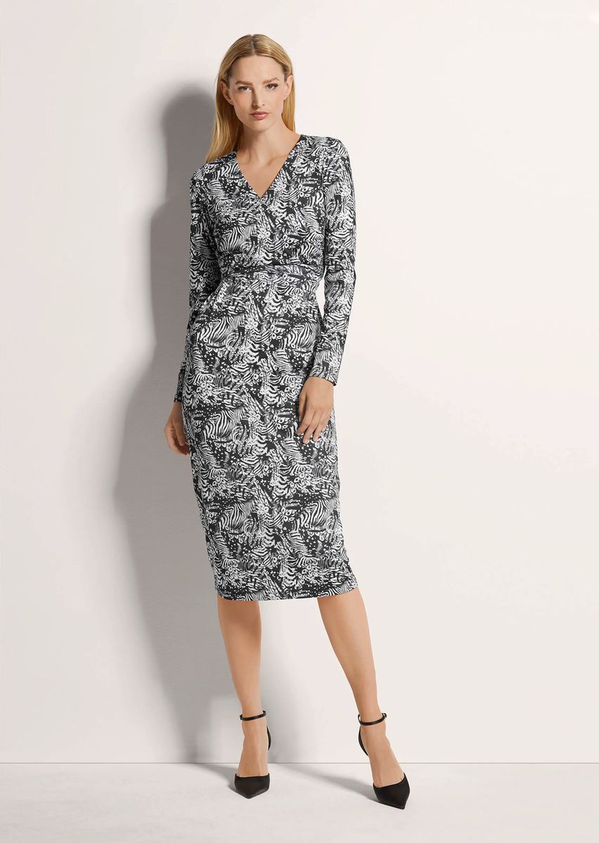 Elegantes Wickelkleid mit Zebramuster