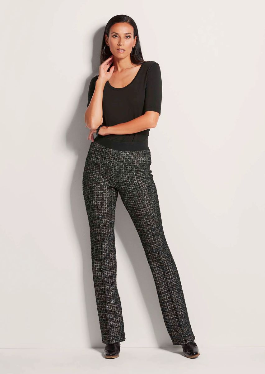 Ausgestellte Schlupfhose im Tweed-Look