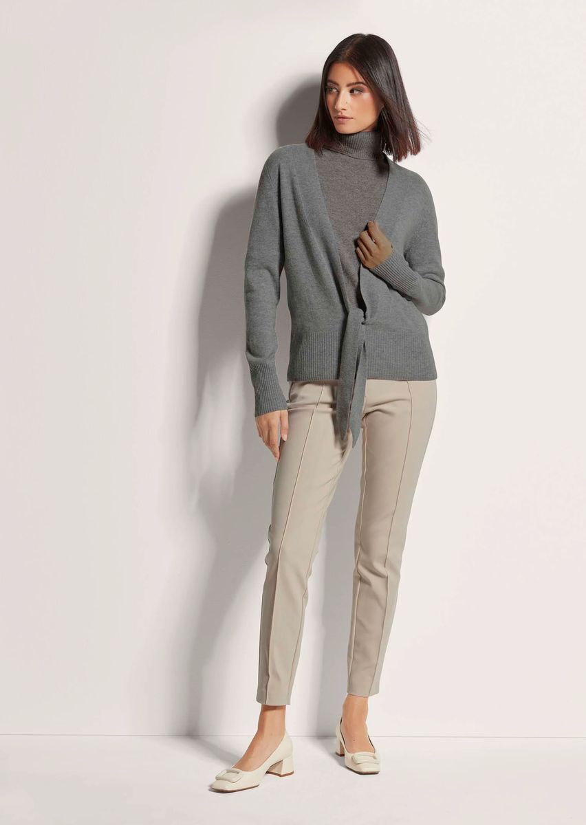 Kaschmir-Strickjacke mit Bindeband