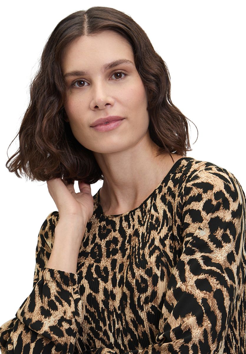 Plisseekleid mit Animal-Print