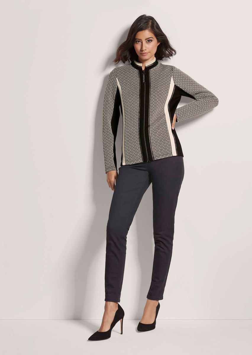 Gemusterter Jersey-Blazer mit Reißverschluss