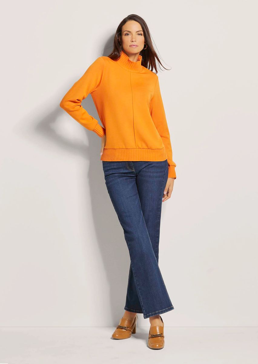 Stehkragen-Sweatshirt mit Rippenbündchen