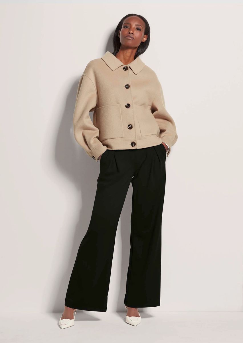 Oversize-Hemdjacke aus Wollmix