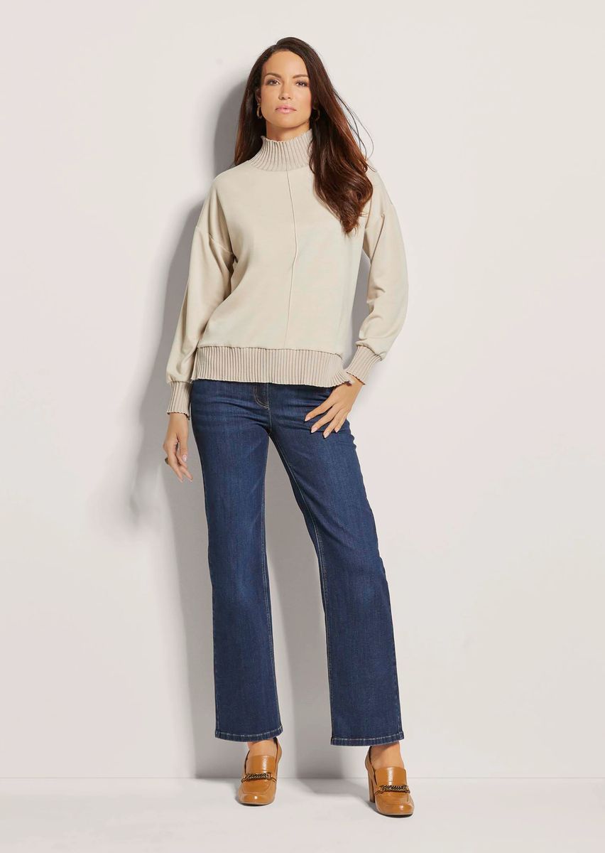 Sweatshirt mit Stehkragen und Rippbündchen
