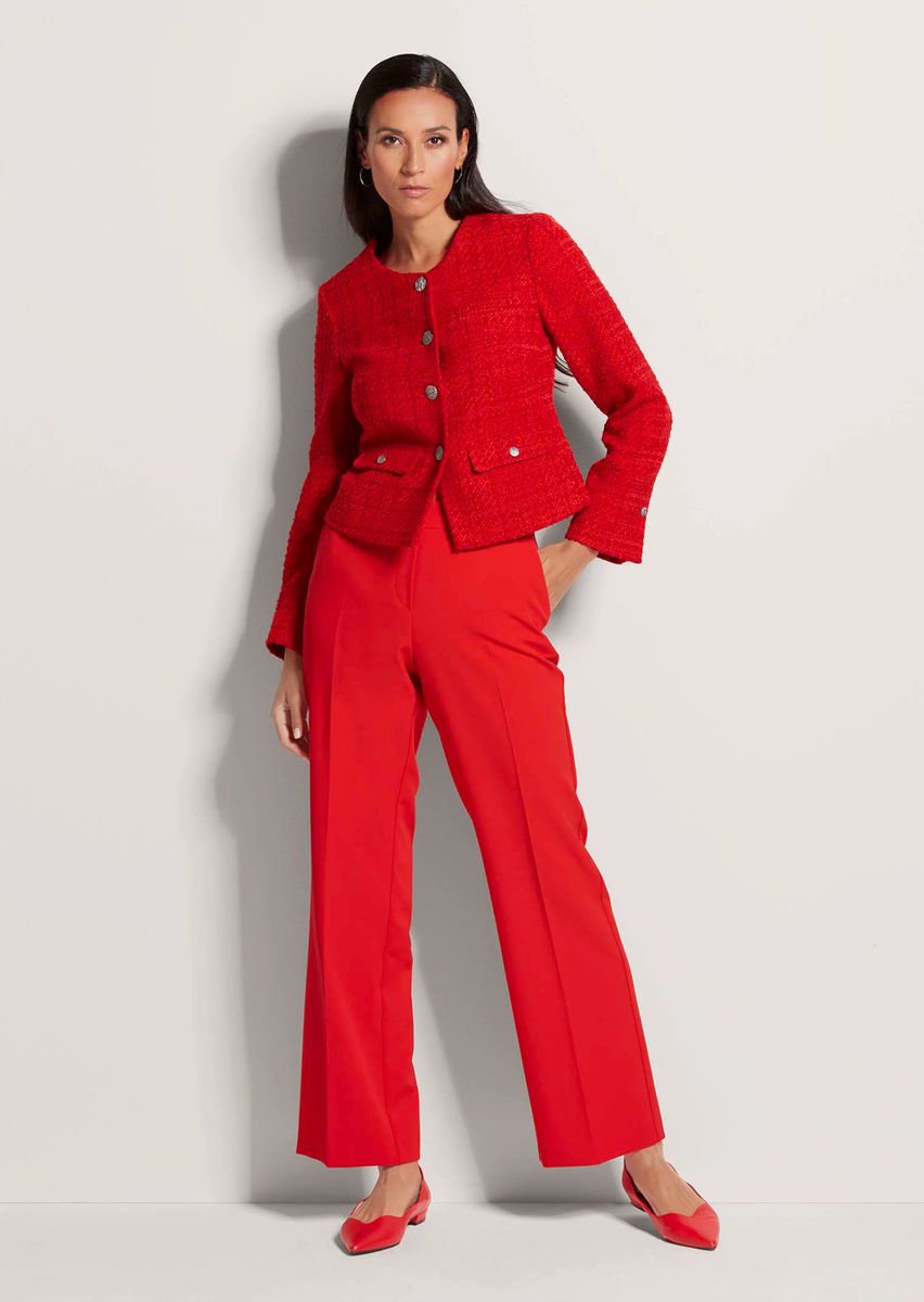 Kurzer Tweed-Blazer mit Rundhals