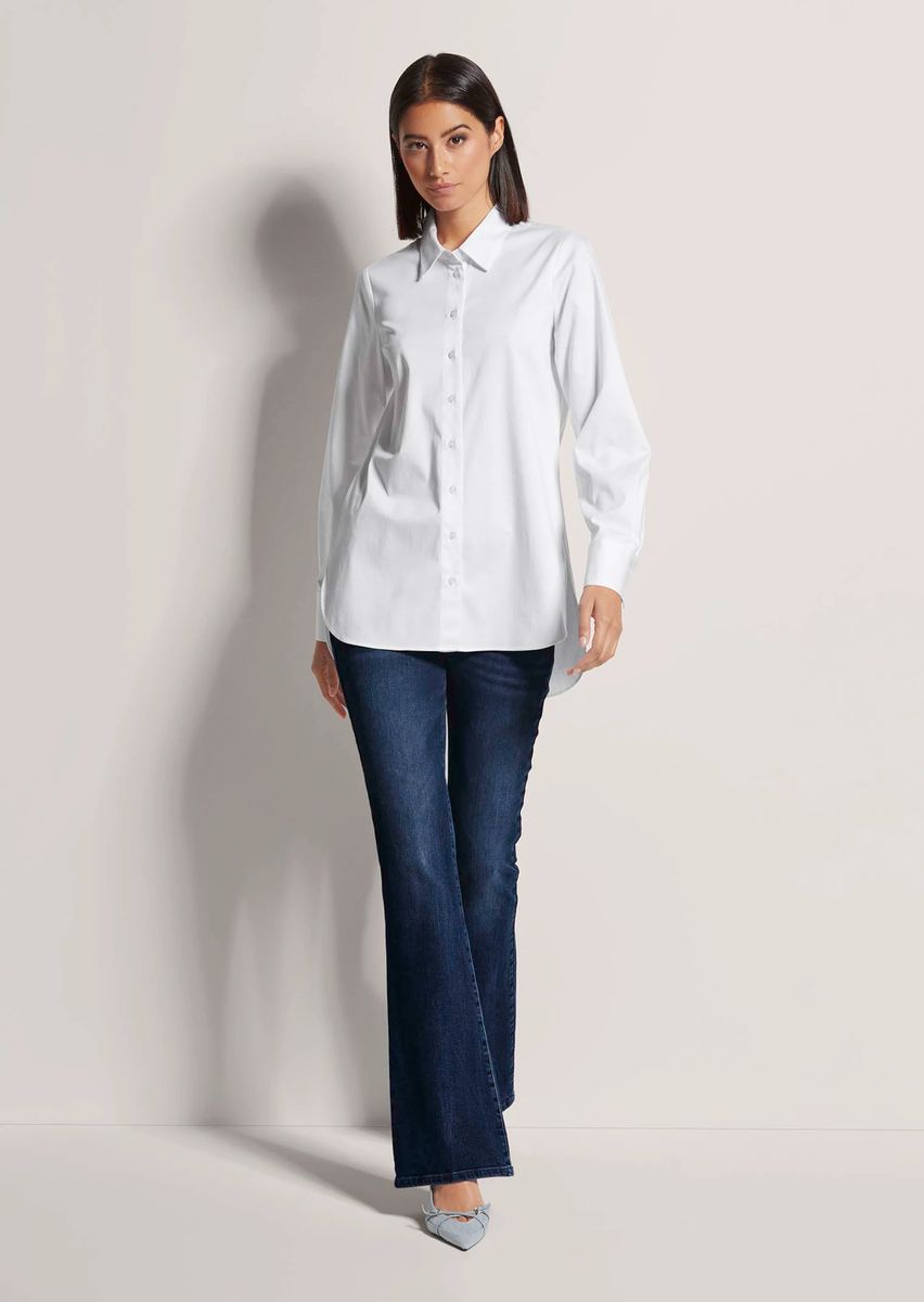 Oversize-Hemdbluse mit Seitenschlitzen
