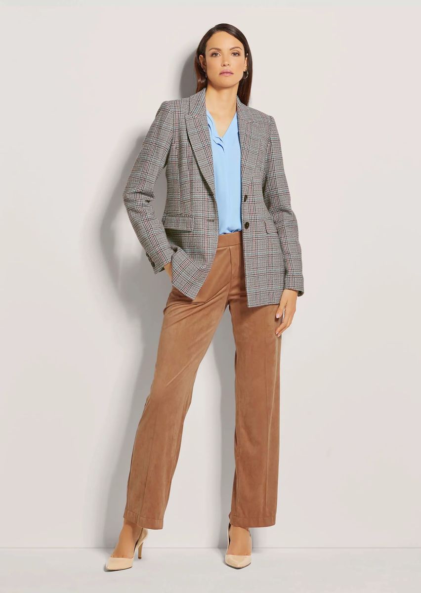 Klassischer Longline-Blazer mit Wollanteil