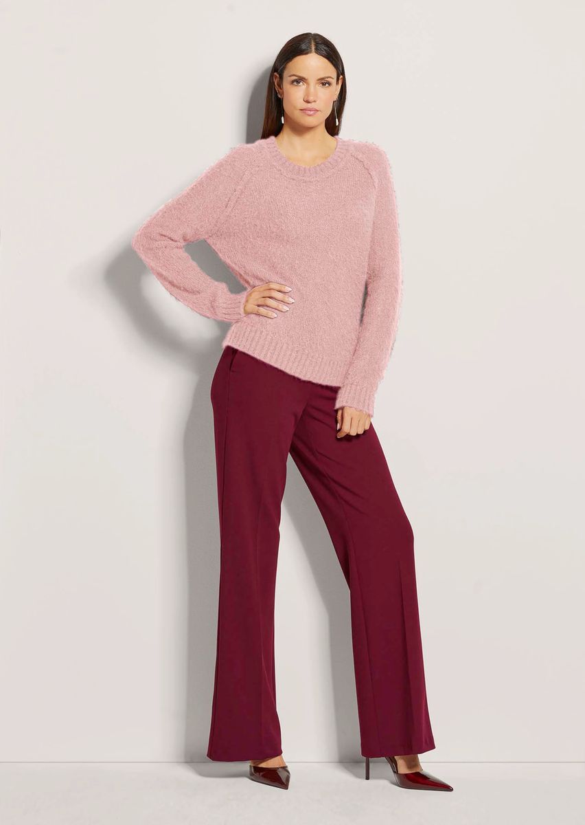 Flauschiger Rundhals-Pullover mit Raglanärmeln