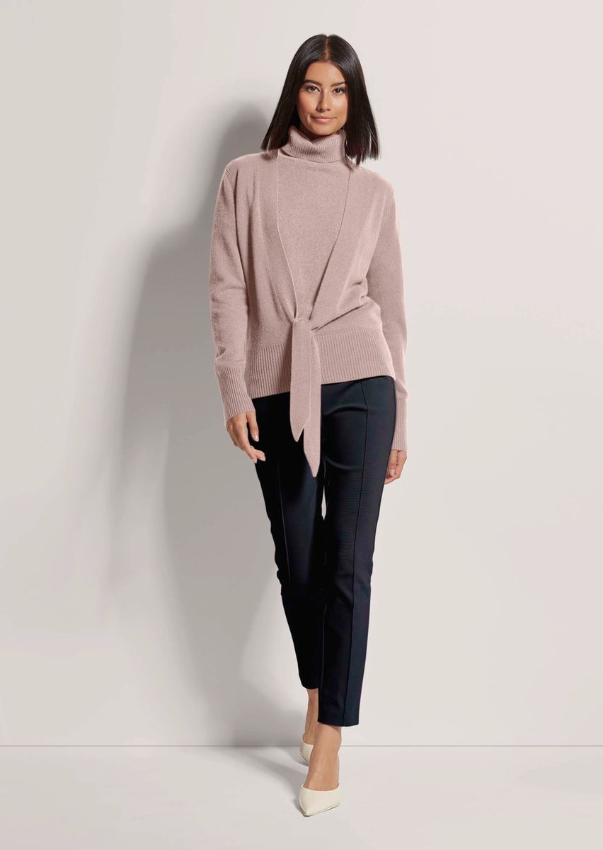 Kaschmir-Strickjacke mit Bindeband