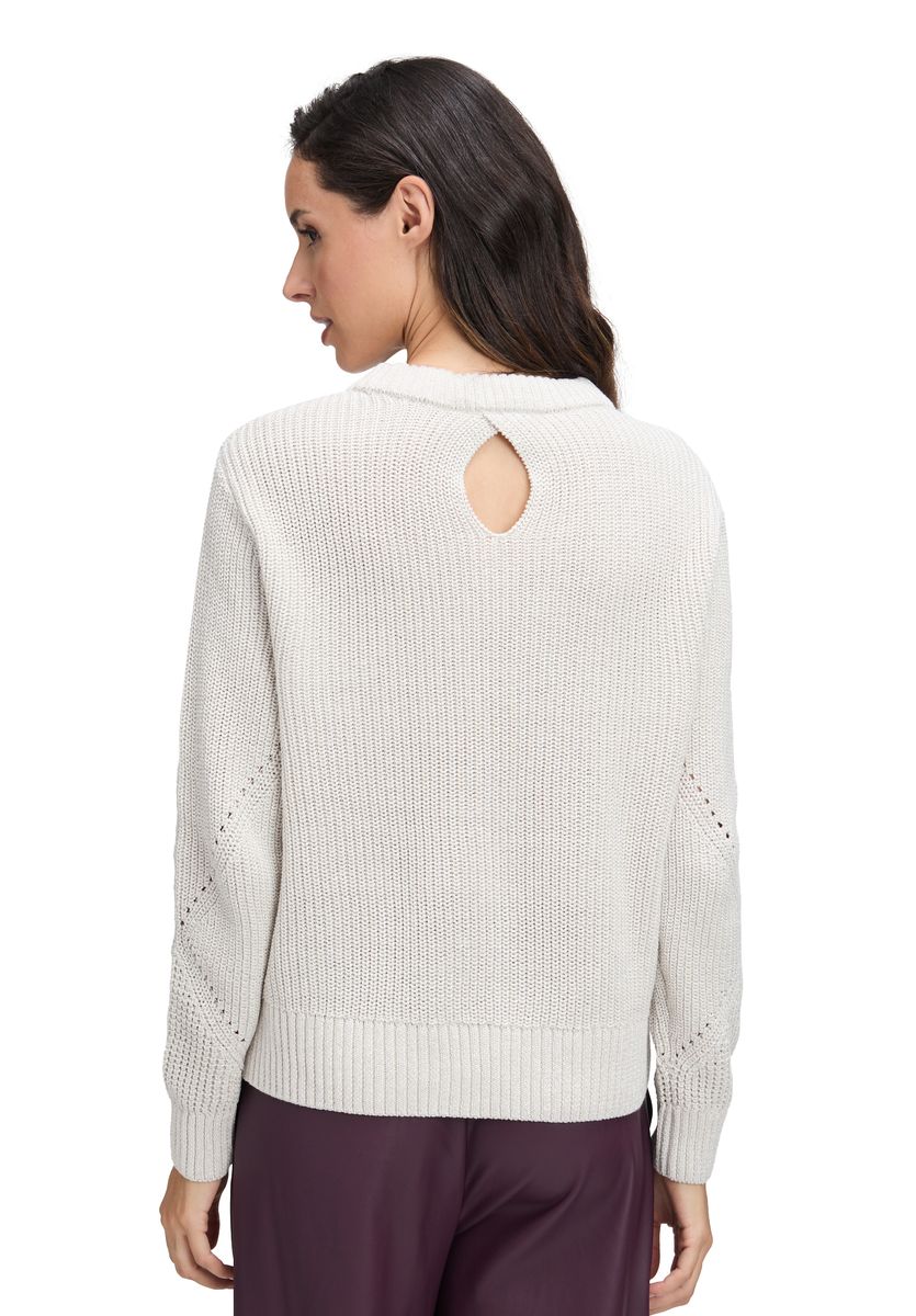 Strukturierter Strickpullover mit Glitzereffekt