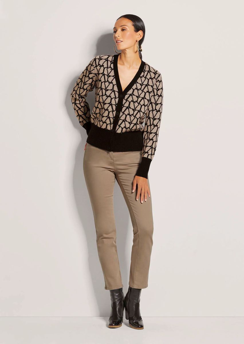 Strickjacke mit grafischem Jacquard-Muster