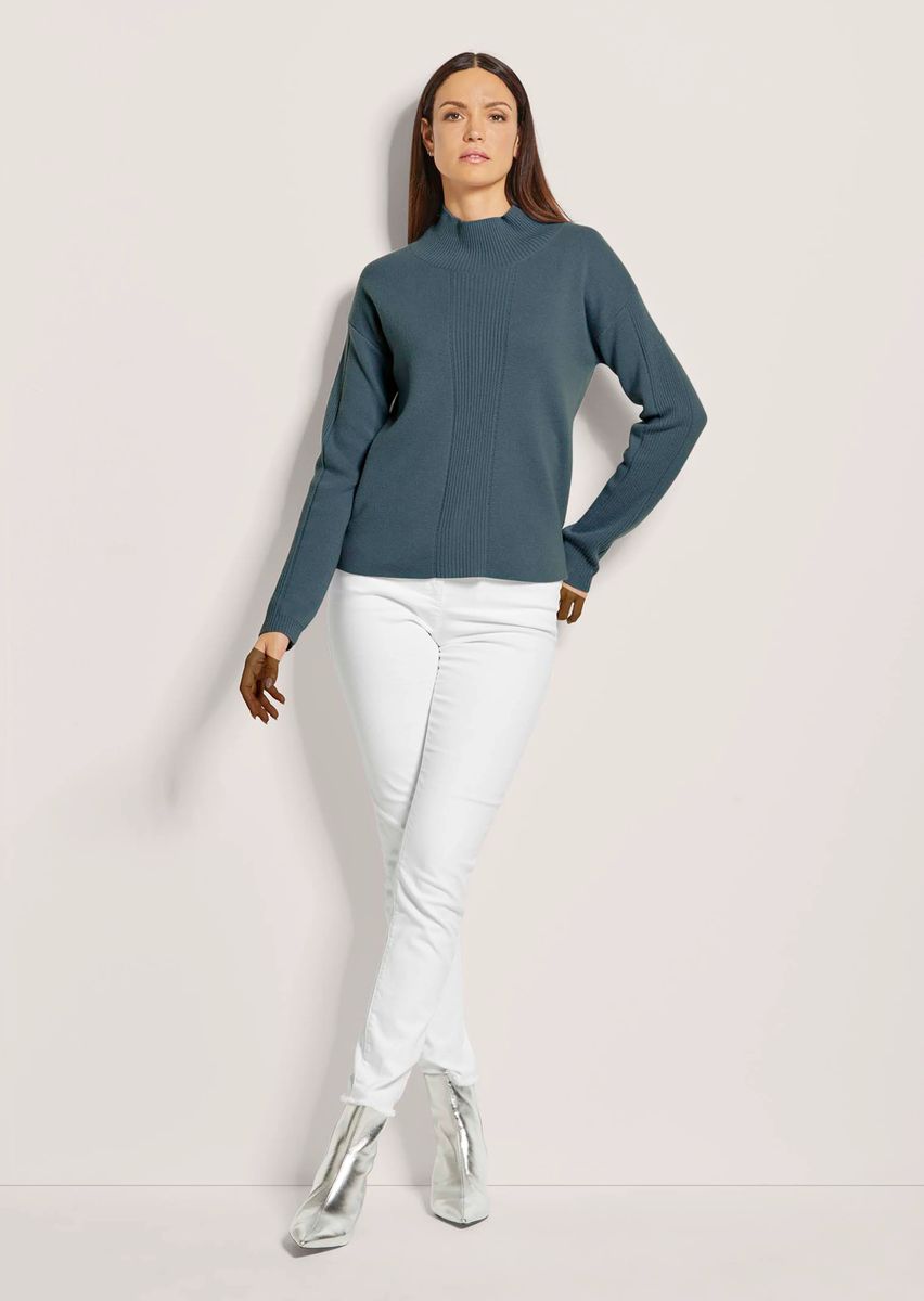 Kaschmir-Mix Pullover mit Stehkragen