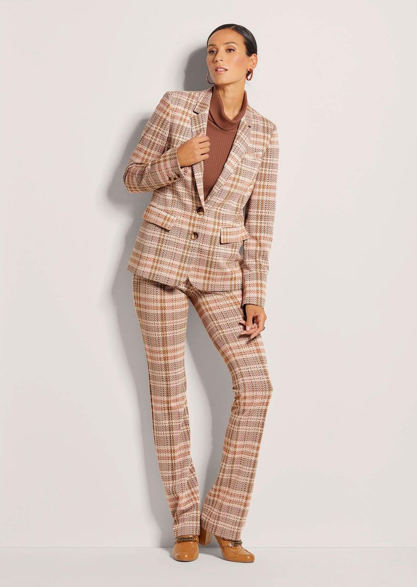 Taillierter Jersey-Blazer mit Karomuster