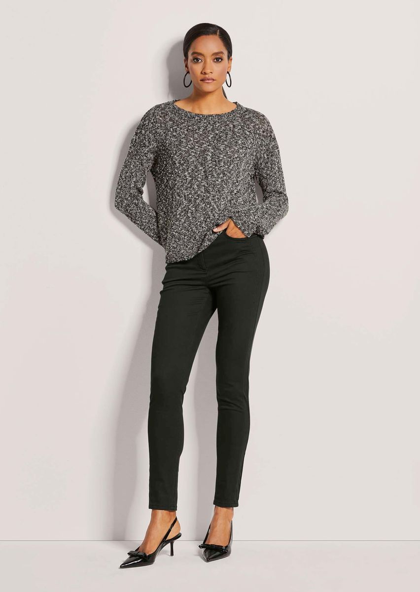 Schimmernder Metallic-Strickpullover