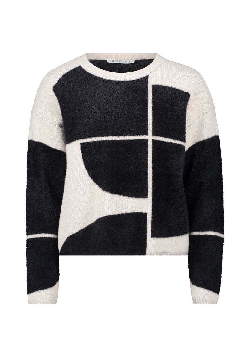 Geometrischer Jacquard-Strickpullover
