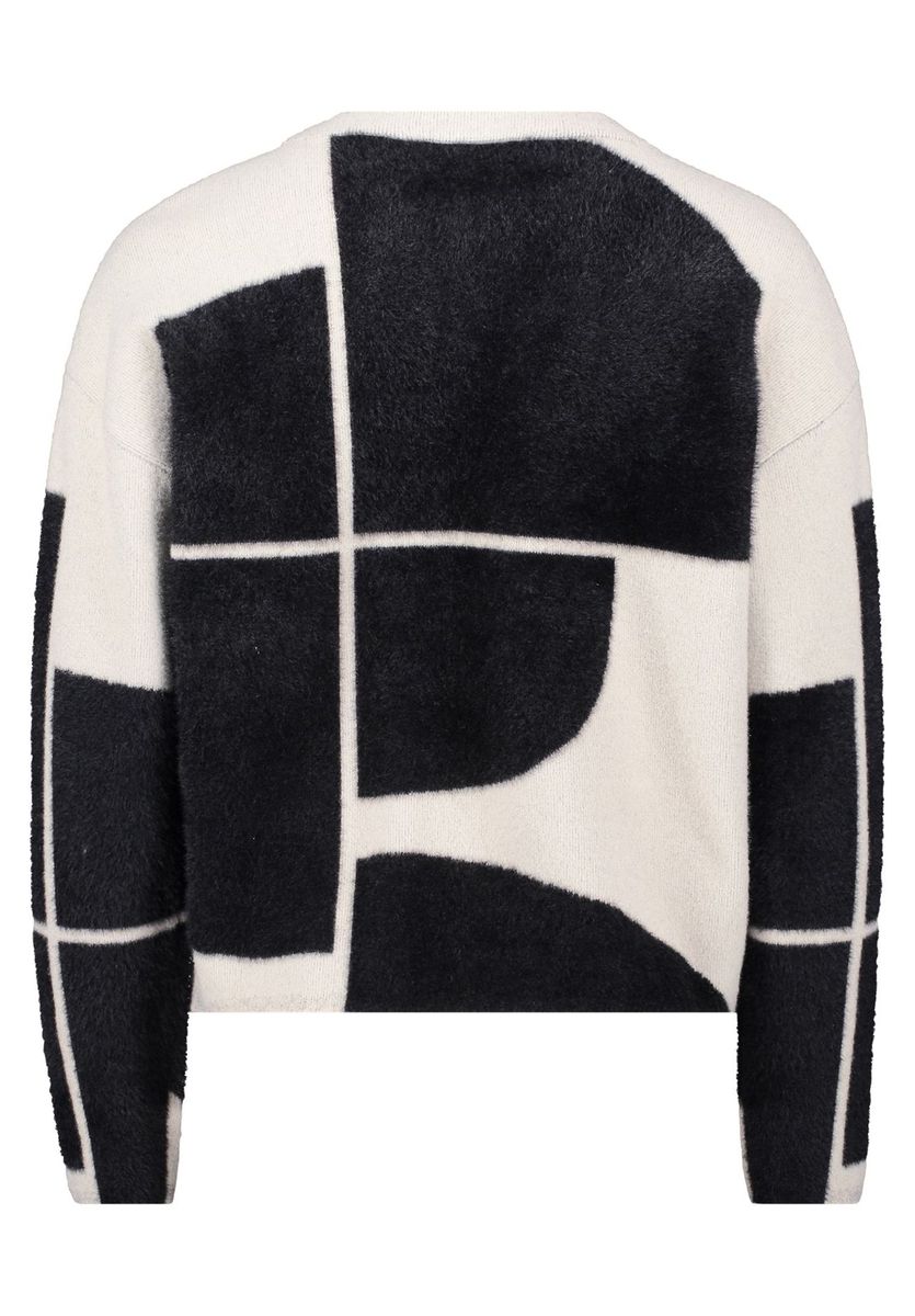 Geometrischer Jacquard-Strickpullover