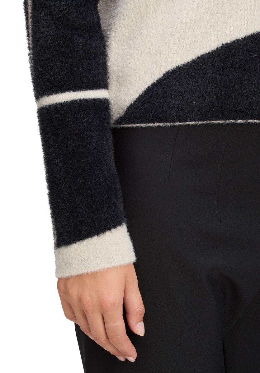 Geometrischer Jacquard-Strickpullover