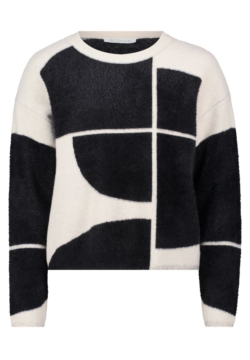 Geometrischer Jacquard-Strickpullover