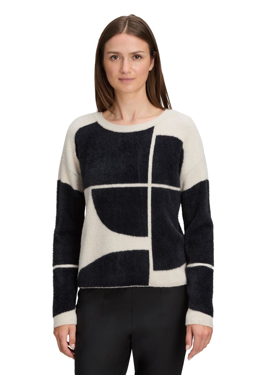 Geometrischer Jacquard-Strickpullover