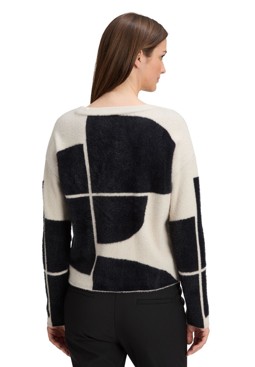 Geometrischer Jacquard-Strickpullover