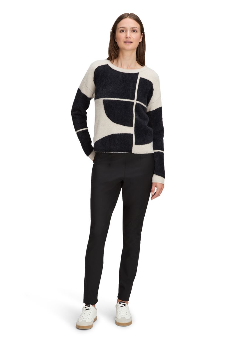 Geometrischer Jacquard-Strickpullover
