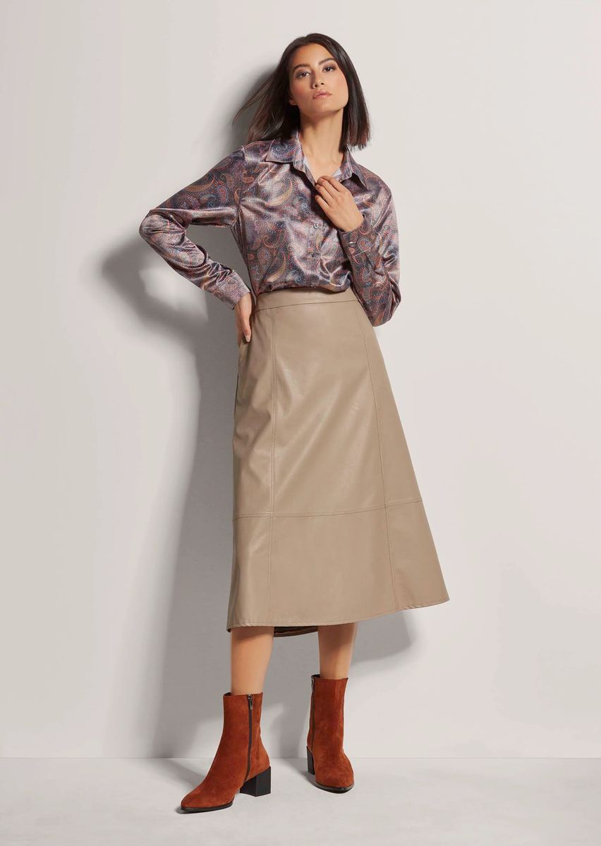 Eleganter A-Linien-Rock in Leder-Optik