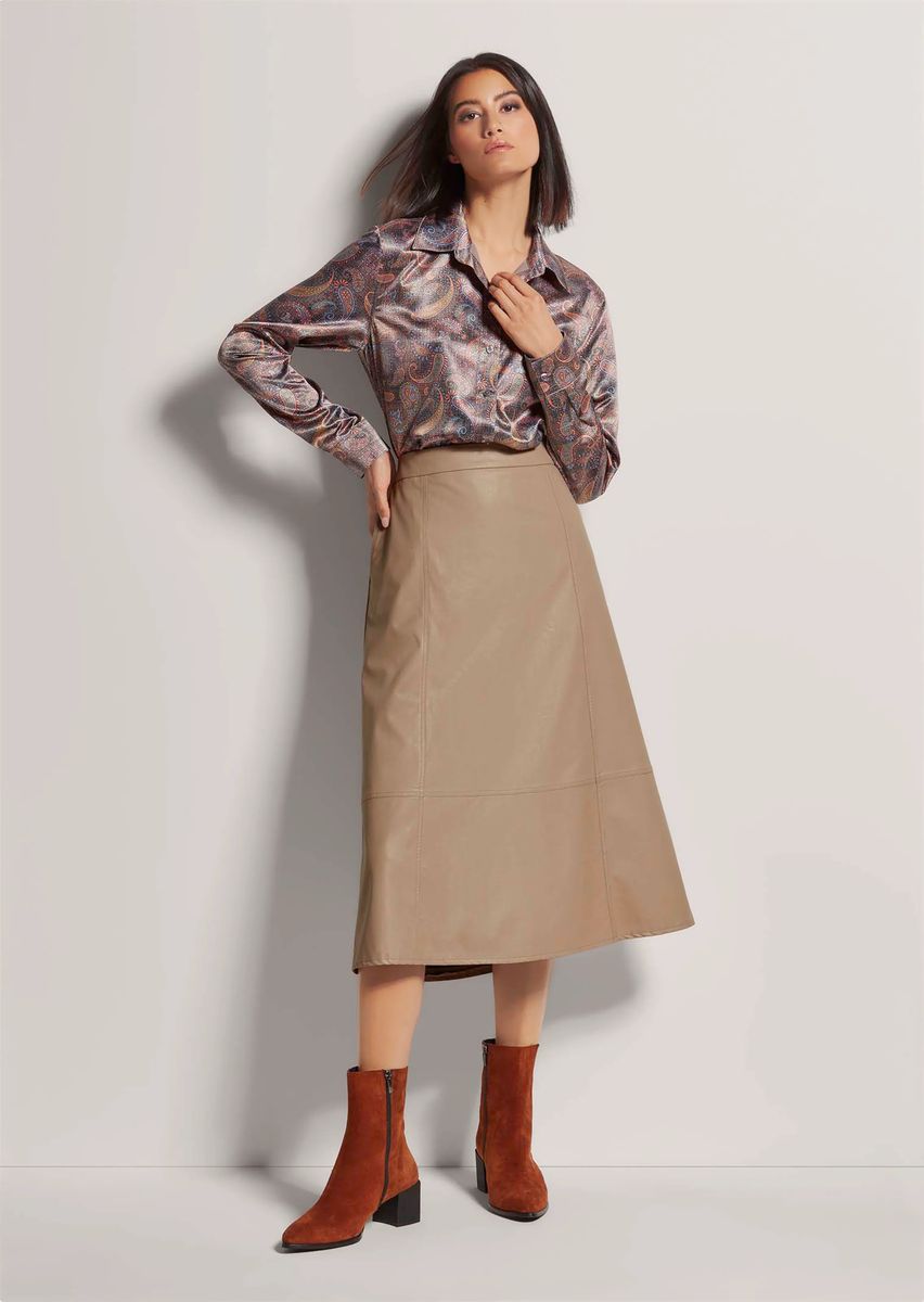 Schimmernde Satinbluse mit Paisley-Print