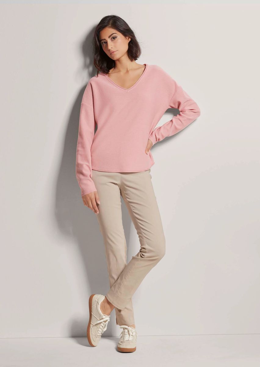 Oversized V-Ausschnitt Pullover mit Kaschmir