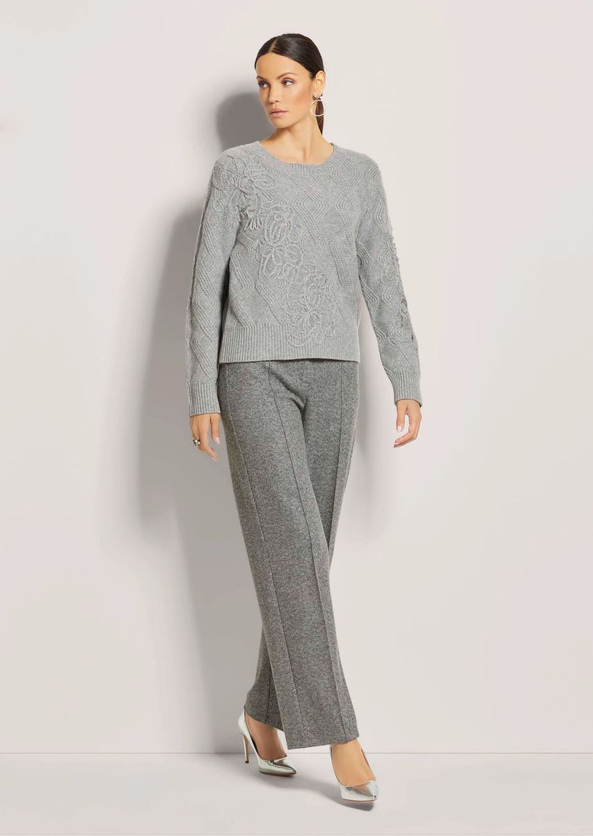 Bestickter Pullover aus Schurwolle