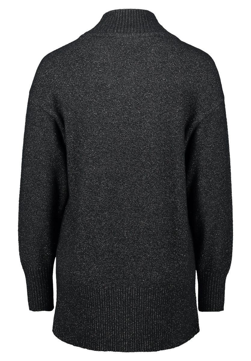 Funkelnder Strickpullover mit Stehkragen